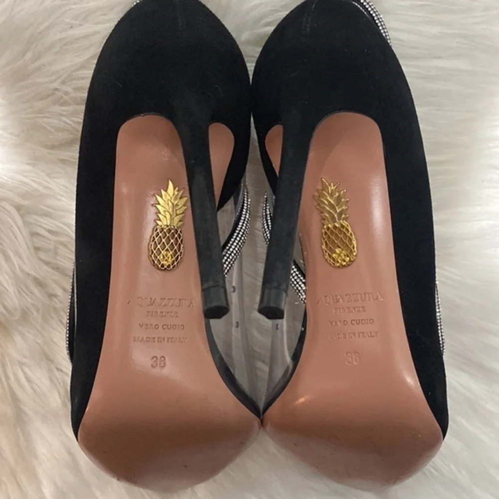 Aquazzura Tres Mondaine 105 suede pumps size 38EU‎